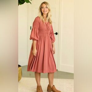 Roolee Dress New with Tags Size XL Renaissance Boho Pockets Ruched